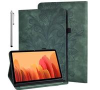 GLANDOTU Case for Huawei Mediapad M5 Lite 10 10.1 inch Tablet Case Lightweight Folio Flip Wallet Lace Embossed PU Leather Cover with Fold Stand Function + Screen Protector & Stylus pen - Green