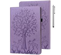 GLANDOTU Case for Huawei MediaPad T5 10 10.1 inch, Elastic Strap Pen Holder Fold Stand Function Cover, Folio Flip PU Leather Tablet Cases (free Stylus pen) - Purple