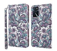 GLANDOTU Case for OPPO A16 6.52 inch, Flip Folio Wallet PU Leather Cover with Magnetic Button, Standing Function Full-Body Protective for OPPO A16S/A54S Phone Cases 【Swirl】