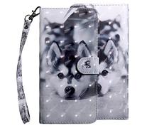 GLANDOTU Case for OPPO A16 / A16S 6.52 inch, Flip Folio Wallet PU Leather Cover with Magnetic Button, OPPO A54S Phone Cases with Standing Function【Dog】