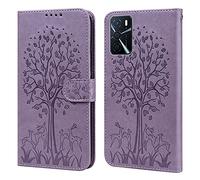 GLANDOTU Case for OPPO A16/A16S/A54 4G/A55 5G, Flip Wallet PU Leather Cover with Card Slots and Stand Function for Oppo A16 Phone Cases 【Purple】