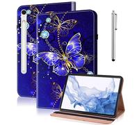 GLANDOTU Case for Samsung Galaxy Tab S10 Lite/ S10 FE 2025/ S9 FE 10.9 Inch/ S9 11 Inch, Multi-View Slim PU Leather Tablet Cover with Foldable Stand and Pen Holder -Diamond Butterfly
