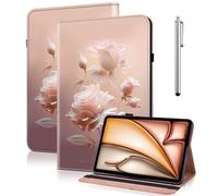 GLANDOTU Case for Samsung Galaxy Tab S11 Ultra 2025 14.6 inch/S10 Ultra Multi-Angle Folio Leather Protective Case with Holder / Pen Holder Flip Case for Tablet SM-X936B/SM-X930, Ceramic Roses