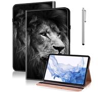 GLANDOTU Case for Samsung Galaxy Tab S11 Ultra 2025 14.6 inches/ S10 Ultra Multi-Angle Folio Leather Protective Case with Stand/Pen Holder Flip Cover for Tablet SM-X936B/SM-X930, Lion