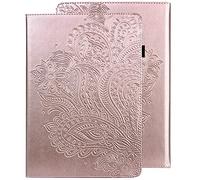 GLANDOTU Case for Samsung Galaxy Tab S2 9.7 inch SM-T810/T815, PU Leather Case lightweight Folio Flip Tablet Embossed Leather Cover Cases with fold Stand Protective Shell -Rose gold