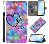 GLANDOTU Case for Xiaomi Redmi 14C/Redmi A4/Redmi 14R/Xiaomi Poco C75 6.88 inch,Multi-Pattern PU Leather Wallet Flip Cover Case with [Standing Function] [Card Holder] for Redmi 14C -Two Hearts