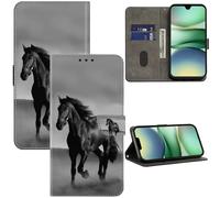GLANDOTU Case for Xiaomi Redmi A5 Phone Case, Multi-View PU Leather Wallet Flip Cover with Standing Function and Card Holder for Redmi A5 4G Cases -Black Horse