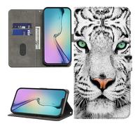 GLANDOTU Case for Xiaomi Redmi A5 Wallet Case,PU Leather Flip Cases Magnetic Closure Shockproof Card Slot Foldable Stand Cover Compatible Redmi A5, White Tiger