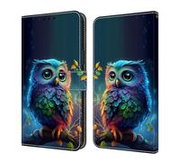 GLANDOTU Mobile Phone Case for Xiaomi Redmi Note 15 4G Case PU Leather Flip Case Magnetic Shockproof Card Slot Foldable Protective Case Compatible with Redmi Note 15 4G, Blue Stone Owl