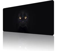 GLANDOTU Mouse Pad/Gaming Mouse Pad/Mouse Mats for Desk/Large Mouse Pad 1200x600x3 mm/XXXL Mousepad,Stitched Edges Anti-Slip Waterproof Rubber Base Mouse Mat,improved precision and speed -Black Cat