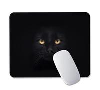 GLANDOTU Mouse Pad/Gaming Mouse Pad/Mouse Mats for Desk/Mouse Pad 260 x 210 x 3 mm,Stitched Edges Anti-Slip Waterproof Rubber Base Mouse Mat,Square MousePad/improved precision and speed -Black Cat