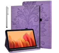 GLANDOTU Samsung Galaxy Tab A 10.1 2019 Case SM-T510 / SM-T515 Lightweight Folio Flip Wallet Lace Embossed PU Leather Tablet Cover with Fold Stand Function + Protective film & Stylus pen - Purple