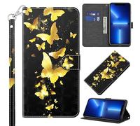 GLANDOTU Sony Xperia 10 iii 5G Case,Flip Wallet PU Leather Cover with Magnetic Button Standing Funstion Full-Body Protective for Sony 10 iii (SOG04 SO-52B) Phone Cases -Gold butterfly