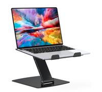 Glangeh Laptop Stand Adjustable Height, Ergonomic Portable Laptop Riser Holder for Desk, Aluminum Foldable Laptop Computer Monitor Stands Compatible with MacBook Air Pro (10-16")-Black