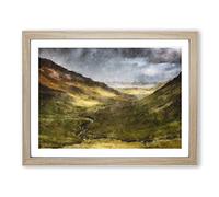 Glangesh Pass In Ireland Painting Modern Art Framed Print | A4 Oak Framed Wall Art | Ready to Hang | Modern Historical Picture | Living Room Bedroom Lounge Office