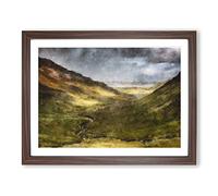 Glangesh Pass In Ireland Painting Modern Art Framed Print | A4 Walnut Framed Wall Art | Ready to Hang | Modern Historical Picture | Living Room Bedroom Lounge Office