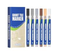 Glanhbnol Tile Grout Marker Pens, 6 Count, Silicone, Water Resistant, Pen, Revitalize, Restore, Protect, Suitable for All Tiles, Kitchen, Bathroom, Living Room