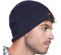 Glanzend Unisex Beanie Hat, Stretchy Soft Cuffed Wooly Beanie with Thick Warm Lining, Classic Winter Hat, Solid Color Knit Ski Skull Cap, Gifts for Women/Men/Her/Him/Dad Navy