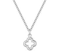 GLANZSTÜCKE MÜNCHEN Women's Necklace with Clover Leaf Pendant Stainless | Stainless steel necklace, motif pendant, lucky charm, symbol jewellery, chain, silver or yellow gold plated