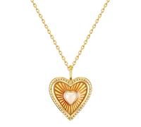 Glanzstücke München Womens Necklace with pendant sterling silver yellow gold rose quartz - Size 40cm