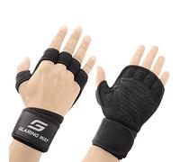 Glaring Way Weight Lifting Gloves with Built-in Wrist Wrap for Exercise, Full Palm Protection and Extra Grip, Great for Gym Workout and Weightlifting Workout Gloves for Men and Women (Medium)