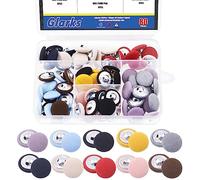 Glarks 100Pcs 10 Colors Fabric Cloth Covered Buttons Set, Metal Shank Round Buttons Flat Back Fabric Covered Buttons Sewing Fabric Buttons for Clothing Suits Jacket Blouses Dress DIY Craft (20MM)