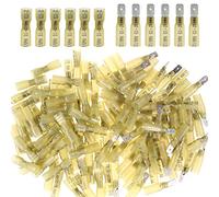 Glarks 100pcs 12-10 Gauge Fully Insulated Female/Male Spade Nylon Heat Shrink Waterproof Quick Disconnect Electrical Insulated Crimp Terminals Connectors Assortment Kit
