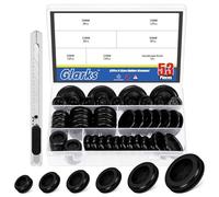 Glarks 100Pcs 16/20/22/25/27/30/35/38mm Double Sided Rubber Grommet Set, 8 Sizes Black Round Rubber Hole Plugs Closed Firewall Hole Plug Rubber Gasket for Wire, Cable Protection