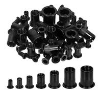 Glarks 100Pcs M3 Rivet Nuts Carbon Steel Metric Rivet Nuts Black Zinc Plated Carbon Steel Flat Head Rivnut Threaded Insert Rivet Nuts Assortment Set