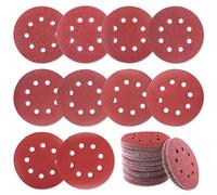 Glarks 100Pcs Sanding Disc Assortment, 5 Inch 8 Hole Dustless Hook and Loop Sandpaper Sanding Disc Sandpaper Sanding Sheets Assorted 40 60 80 100 120 180 240 320 400 800 Grit for Random Orbital Sander