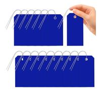 Glarks 101pcs Blue 6 x 12cm Waterproof Writable Tags with String Set, PVC Shipping Tags, Heavy Duty Shipping Moving Tag, Blank Labeling Tag for Home, Office