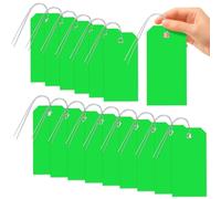 Glarks 101pcs Green 8 x 16cm Waterproof Writable Tags with String Set, PVC Shipping Tags, Heavy Duty Shipping Moving Tag, Blank Labeling Tag for Home, Office