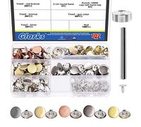 Glarks 102Pcs 5 Colors Replacement Kit, No-Sewing Nailess Removable Metal Buttons with 2 Fixing Tools Kit for Pants, Jeans, Jackets, Belts