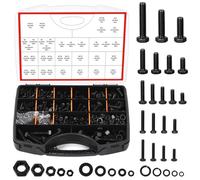 Glarks 1045pcs M4/M5/M6/M8/M10 Grade 8.8 Hex Bolt Screws with Nuts and Washers Set, Includes 259pcs Hex Bolts, 262pcs Hexs Nut, 524pcs Washers, Bolts and Nuts for Machinery, Furniture, Motorcycle