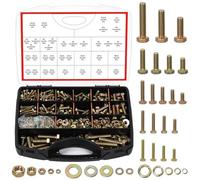 Glarks 1045pcs M4/M5/M6/M8/M10 Zinc Plated Grade 8.8 Hex Bolt Screws with Nuts and Washers Set, Includes 259pcs Hex Bolts, 262pcs hex Nuts, 524pcs Washers, Bolts and Nuts for Machinery, Furniture