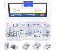 Glarks 105pcs M3/M4/M5 20 Series T-Slot Nut Kit, Carbon Steel T Slot Sliding Nuts, Metric Thread Slide Hammer Head in T-Nut, European Standard Slide Nuts for 2020 Aluminum Profile