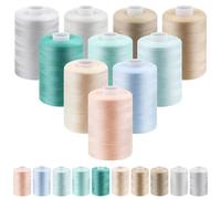 Glarks 10pcs 1000M Cool Colorful Sewing Thread Kit, Polyester Threads, Handy Polyester Sewing Threads, Embroidery Thread, Sewing Machine Threads for Sewing Beginners, Hand Stitching & Quilting
