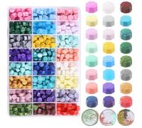 Glarks 1200Pcs Sealing Wax Beads, 24 Colors Sealing Wax Beads for Letter Sealing and Envelope Stamp Wedding Invitation Wine Package Gift Wrapping