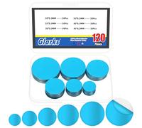 Glarks 120pcs 20/25/30/35/40/45mm Round Under Cabinet Light Magnetic Strip Kit, Cabinet Light Magnetic Adhesive Strip, Metal Replacement Magnetic Strips for Magnetic LED Lights