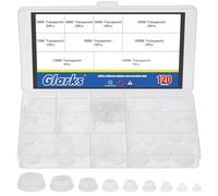 Glarks 120pcs 3/4/5/6/7/8/10/13/16mm Transparent Silicone Hole Plugs Kit, Reusable Round Hole Plug, Round Holes Caps, Rubber Holes Covers, Silicone Rubber Hole Plug for Bottle, Furniture Legs