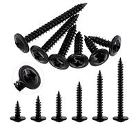 Glarks 120Pcs #8 x 3/4" Phillips Modified Truss Head Wood Screws, Black Zinc Plated Carbon Steel Self Tapping Sheet Metal Screws Set