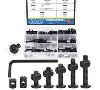 Glarks 120Pcs M6x15/20/25/30/35mm Black Hex Socket Cap Bolt and Barrel Nut Assortment Kit with a Allen Wrench for Crib Baby Bed Cots Furniture
