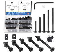 Glarks 120Pcs M6x35/45/55/65/75mm Black Hex Socket Cap Bolt and Barrel Nut Assortment Kit with a Allen Wrench for Crib Baby Bed Cots Furniture
