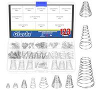 Glarks 123pcs 0.3/0.5/0.7/0.8/1mm Tower Conical Spring Set, 10 Sizes Taper Pressure Return Spring, Conical Cone Compression Spring, Taper Compressed Small Springs for Home Repair