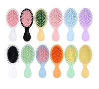 Glarks 12pcs 13.4 x 5.42cm Multicolor Mini Hair Brush Assortment Kit, Travel Detangling Brush, Soft Bristles Hair Brush for Most Hair Type, Wet/Dry Hair, Girls/Women/Man
