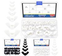 Glarks 130pcs M3/M4/M5/M6/M8/M10/M12 White Wing Nuts Assortment Kit, Nylon Butterfly Nuts, Hand Twist Tighten Hardware Nut, Wingnuts Fasteners Parts for Machinery, Manufacture, Industries, Hardware