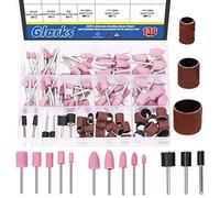 Glarks 136Pcs Abrasive Grinding Stone Points and Sanding Drum Assortment Kit, Polishing Buffing Wheels Grinding Bits and Drum Sander Sanding Sleeves with Drum Mandrels Set for Rotary Tool