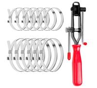Glarks 13pcs Auto CV Joint Boot Clamp Pliers with CV Boot Clamps Kit, 12pcs 45-80mm 45-170mm No Hole Type CV Joint Axle Boots Clamp and 1pcs CV Clamps Tool Car Banding Tools