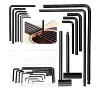 Glarks 13Pcs Professional Guitar Allen Wrenches with Pocket Truss Rod Hex Box Wrenches and Ball End Truss Rod Wrenches Kit, Guitar Repair Tool Kit for Guitar Bass Neck Truss Rod Adjustment