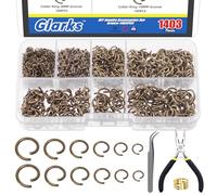 Glarks 1403Pcs 10mm 5mm 4mm 7mm 8mm Open Jump Rings Kit, Iron Round Ring Connectors Nickel Free Bronze O Rings for Jewelry Making Connectors and Necklace Repair